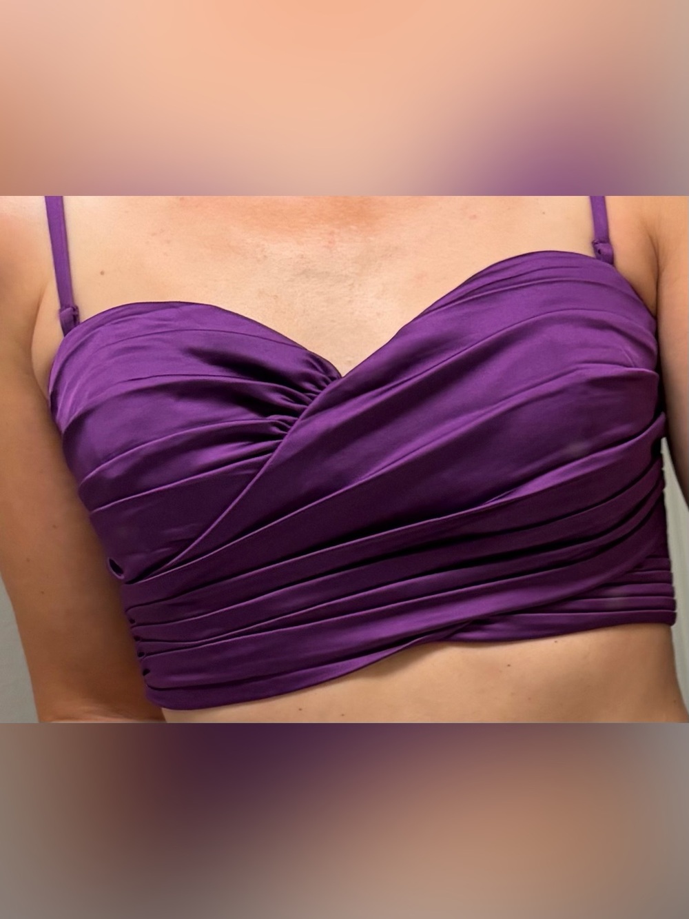 NWT BCBGMaxAzria Purple Ruched Bustier corset Top size 6 - Picture 8 of 8